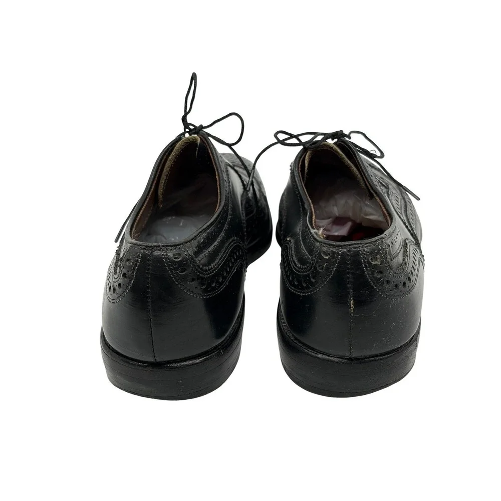 Allen Edmonds McAllister Mens Black Leather Wingtip Oxford Dress Shoes 9.5 B